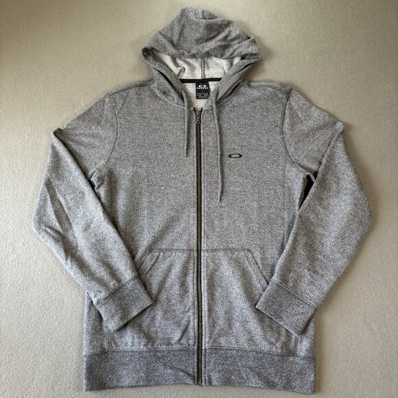Oakley Sweater Gray Performance Hoodie Full Zip Knit Sweatshirt Men's S Outdoors - Picture 1 of 15